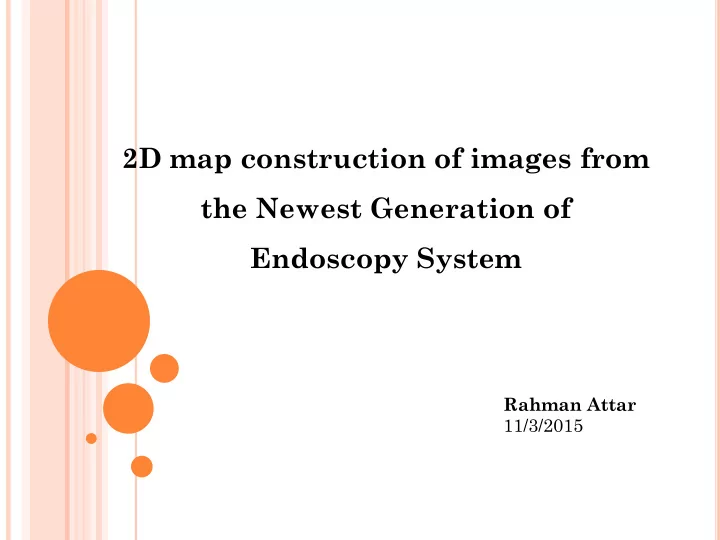 2d map construction of images from the newest generation