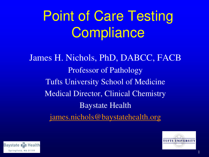 point of care testing compliance