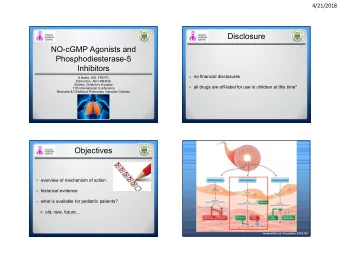 Disclosure  NO-cGMP Agonists and  Phosphodiesterase-5  Inhibitors  no financial disclosures  A