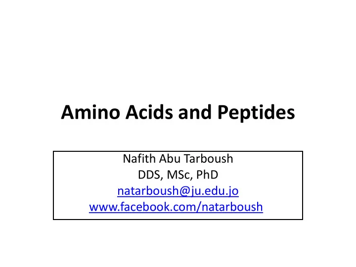 amino acids and peptides