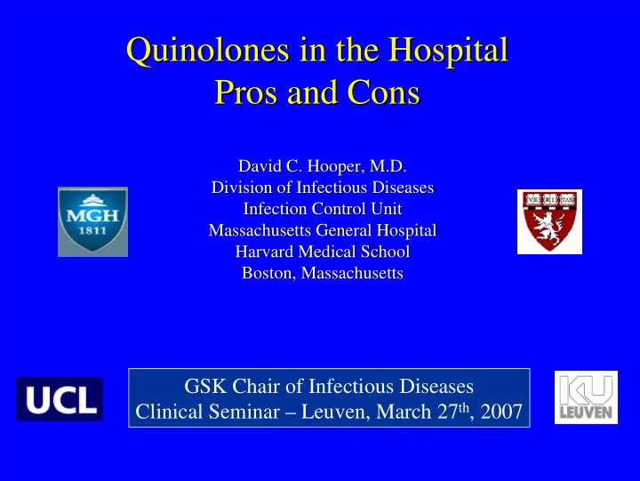 quinolones in the hospital in the hospital quinolones