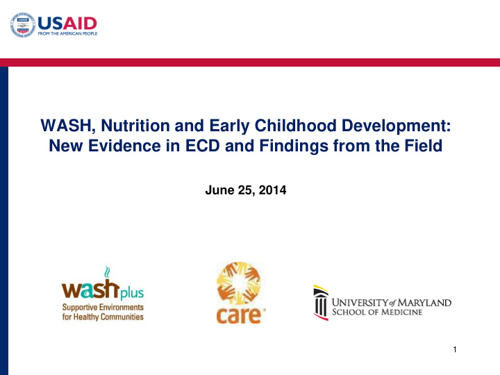 wash nutrition and early childhood development