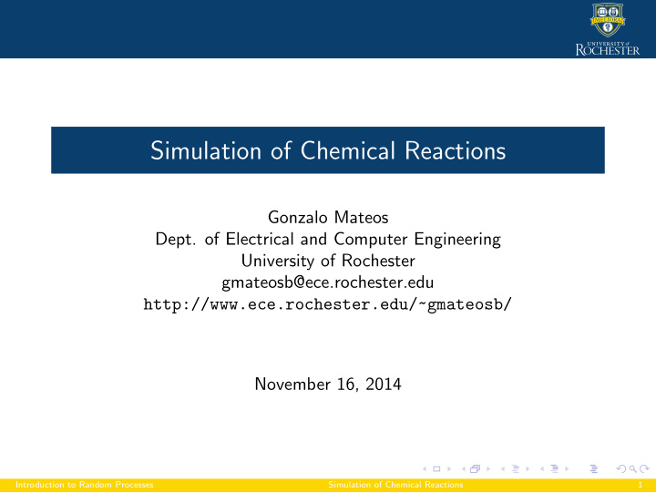 simulation of chemical reactions