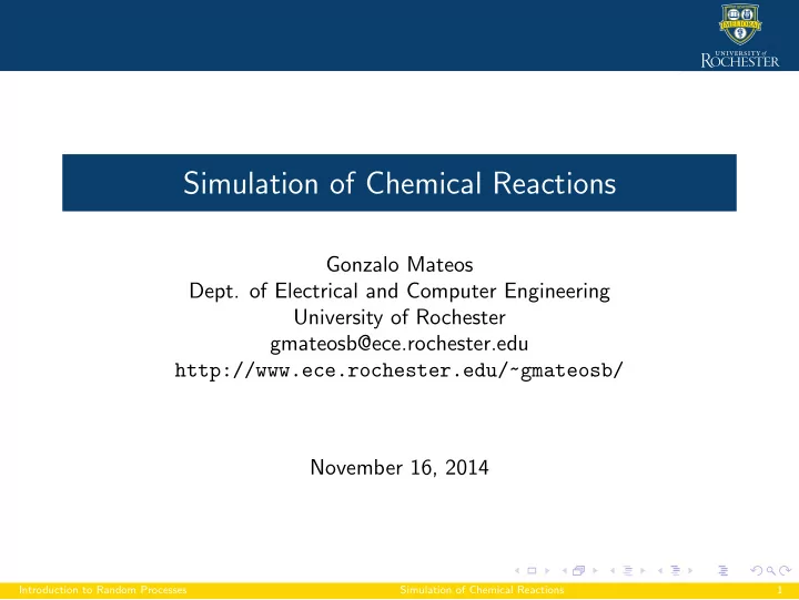 simulation of chemical reactions