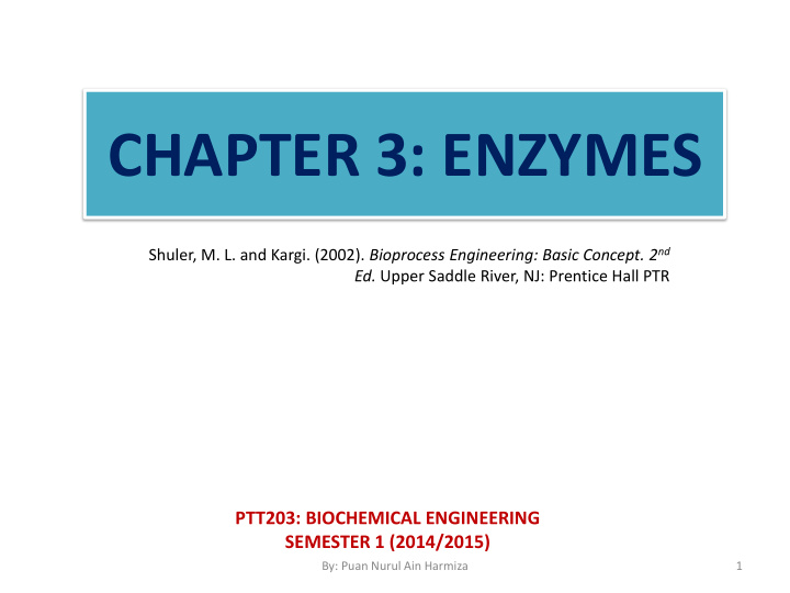 chapter 3 enzymes