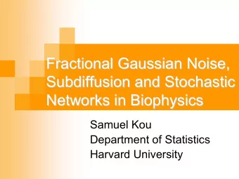Fractional Gaussian Noise,  Fractional Gaussian Noise,  Subdiffusion and Stochastic  and Stochastic
