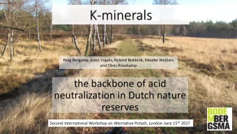 K-minerals  Huig Bergsma, Joost Vogels, Roland Bobbink, Maaike Weijters  and Chris Rvekamp  the