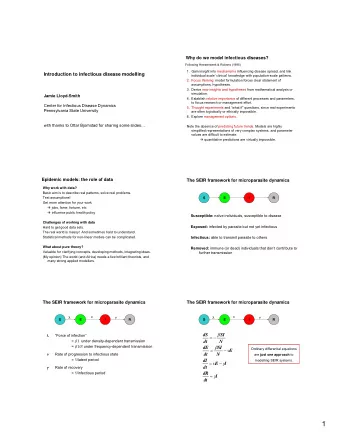 1  Disease with environmental reservoir  (e.g. anthrax)  S  E  I  S  I  R  S  I  S  I  R  SEI  SIRS
