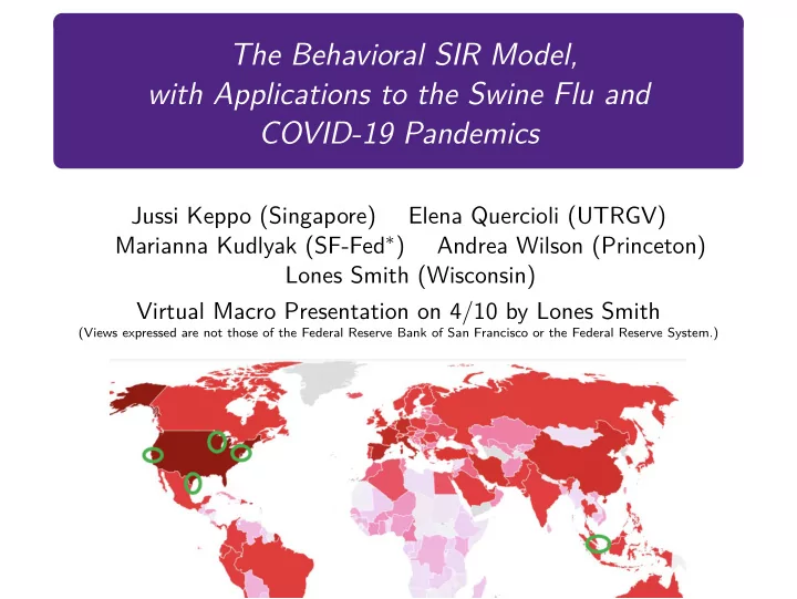 the behavioral sir model with applications to the swine