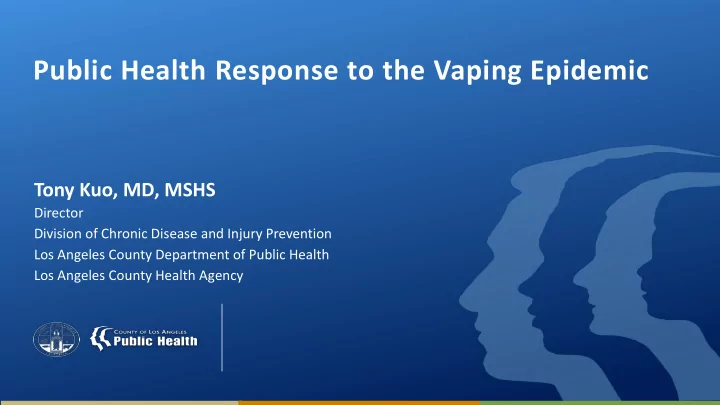 public health response to the vaping epidemic