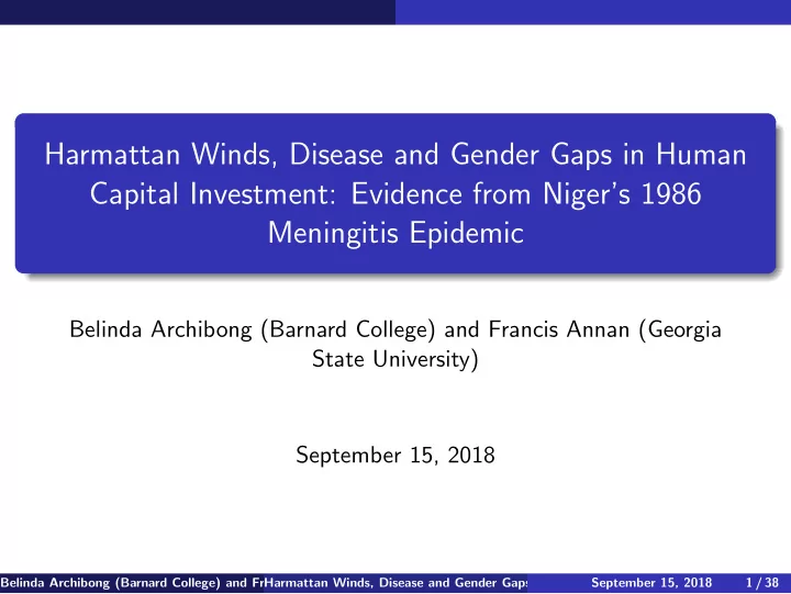 harmattan winds disease and gender gaps in human capital