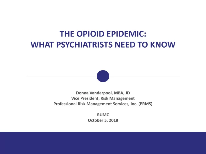 what psychiatrists need to know