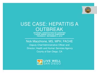 OUTBREAK  NATIONAL ASSOCIATION OF COUNTIES  LARGE URBAN CAUCUS SYMPOSIUM  THURSDAY, NOVEMBER 6,