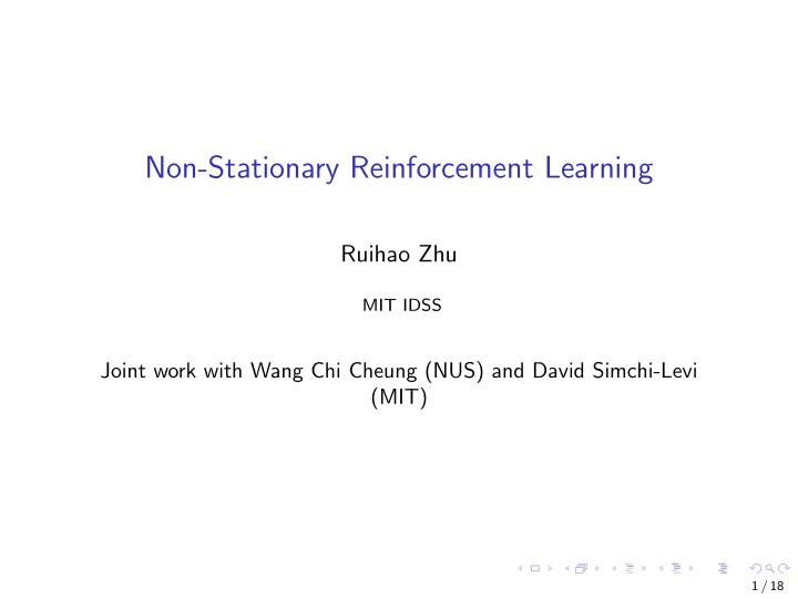 non stationary reinforcement learning