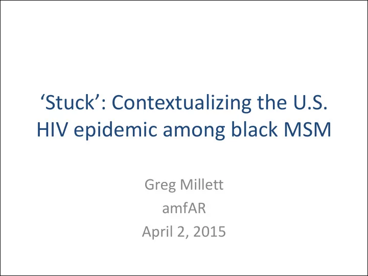 stuck contextualizing the u s