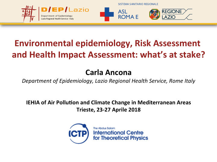 environmental epidemiology risk assessment and health