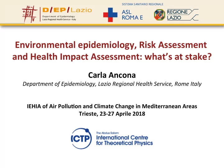 environmental epidemiology risk assessment and health