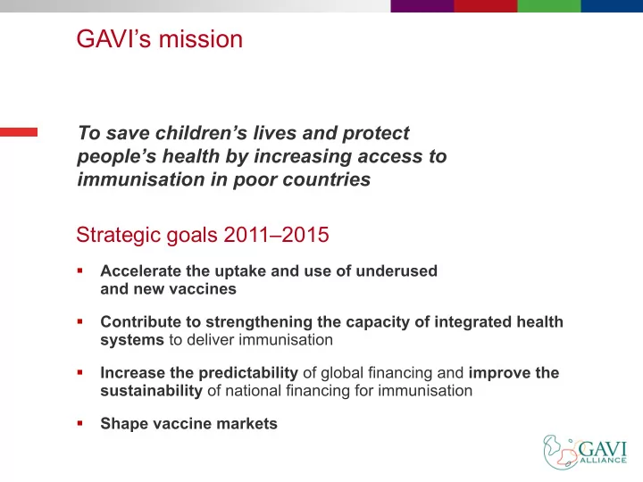 gavi s mission