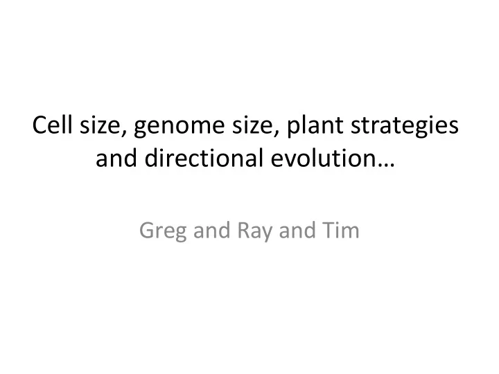 and directional evolution
