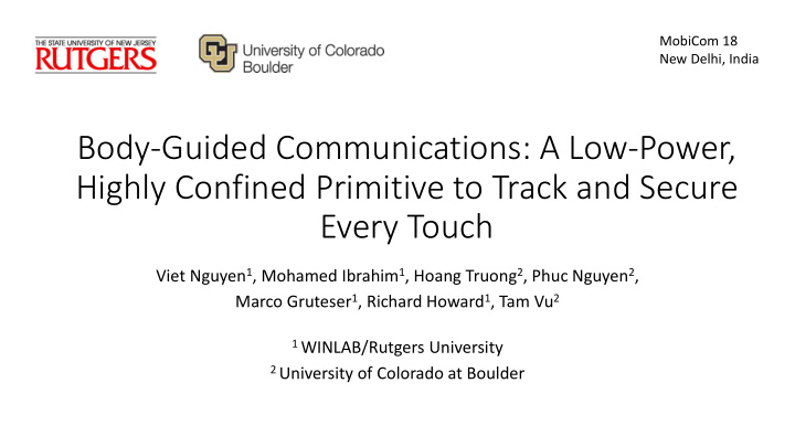 body guided communications a low power