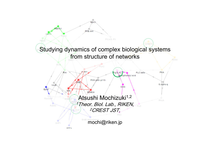 studying dynamics of complex biological systems from