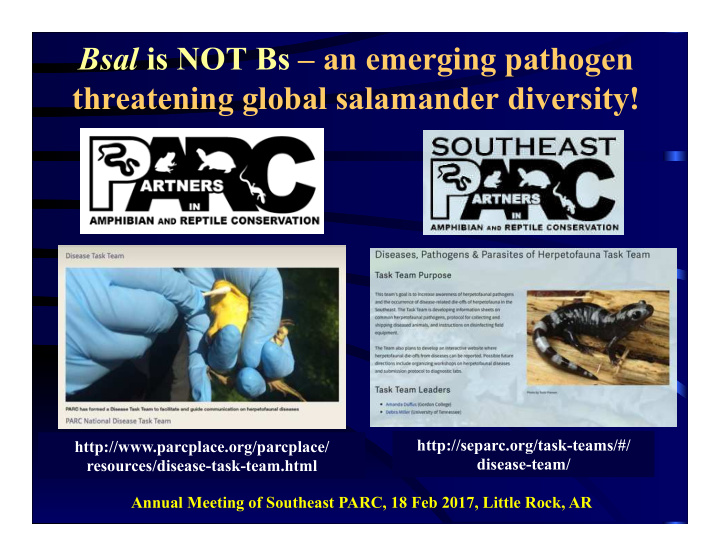 bsal is not bs an emerging pathogen threatening global