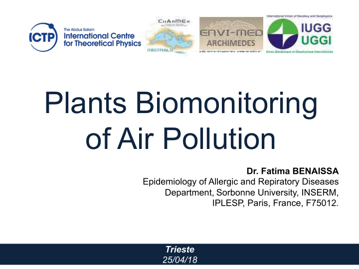 plants biomonitoring of air pollution