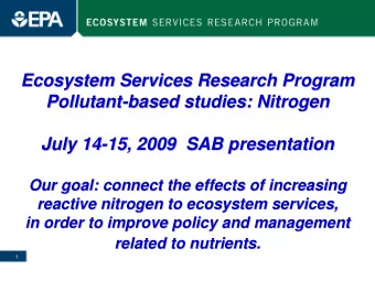 Ecosystem Services Research Program  Ecosystem Services Research Program  Pollutant-  -based
