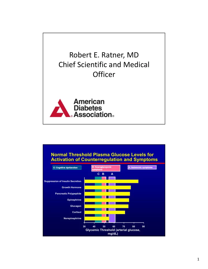 robert e ratner md chief scientific and medical chief