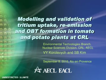 Mo  Modell  llin  ing and vali  lidatio  ion of  f  trit  itiu  ium uptake,  , re-emis  issio  sion