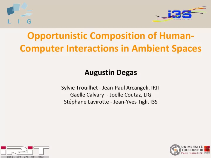 opportunistic composition of human