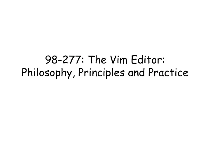 philosophy principles and practice lecture 0 welcome