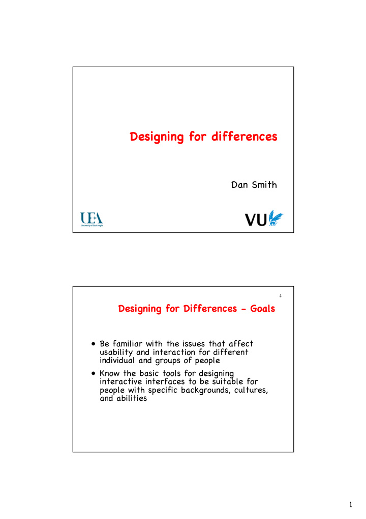 designing for differences