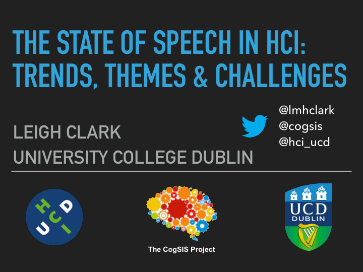 the state of speech in hci trends themes challenges