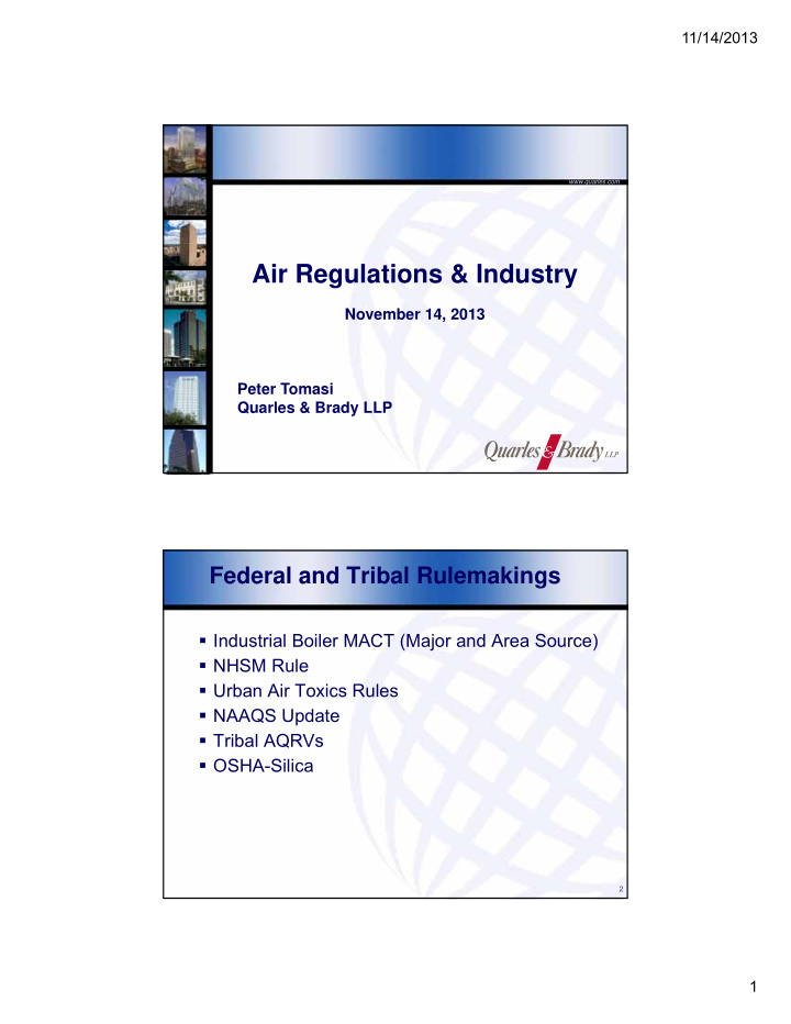 air regulations amp industry