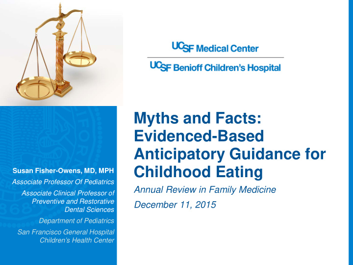myths and facts evidenced based anticipatory guidance for