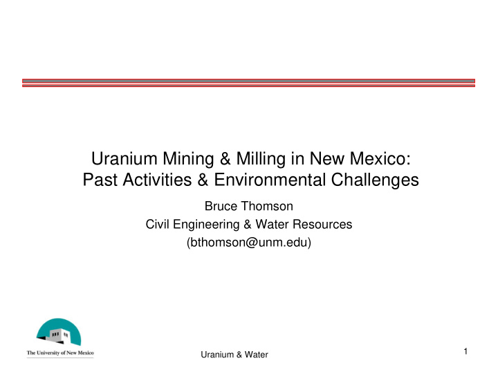 uranium mining amp milling in new mexico past activities