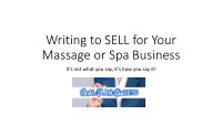 writing to sell for your