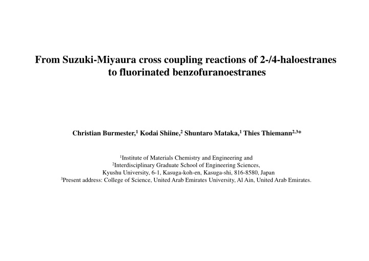 from suzuki miyaura cross coupling reactions of 2 4
