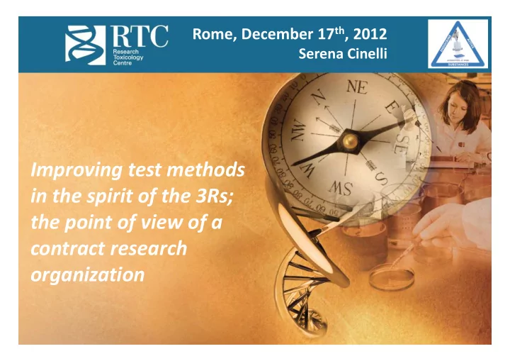 improving test methods in the spirit of the 3rs the point