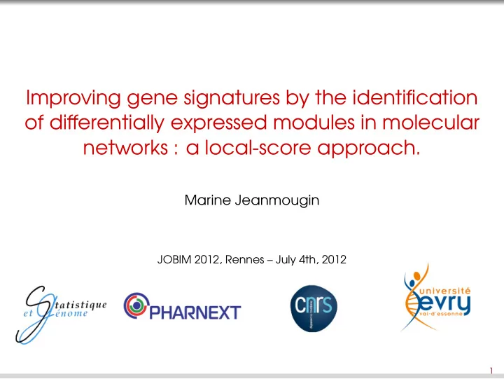improving gene signatures by the identification of