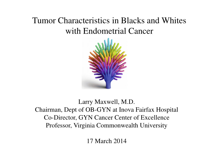 tumor characteristics in blacks and whites with
