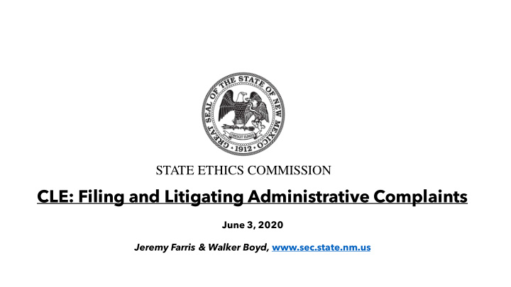 cle filing and litigating administrative complaints