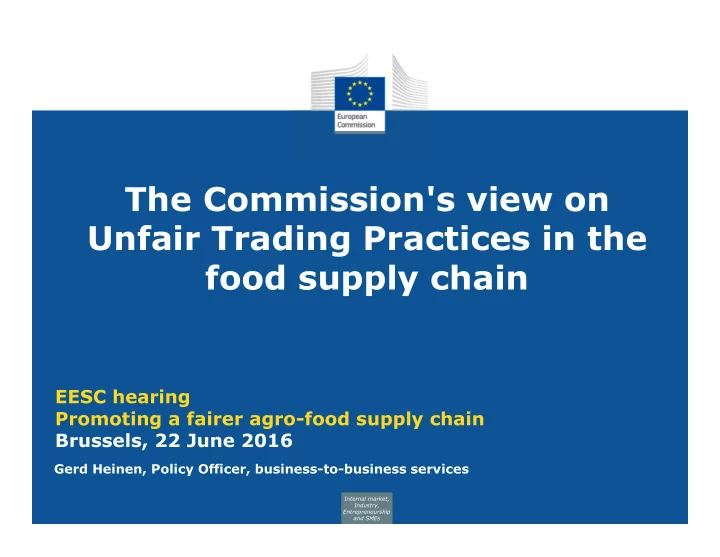 the commission s view on unfair trading practices in the