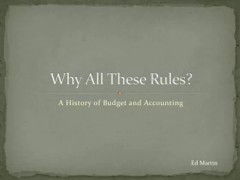 A History of Budget and Accounting  Ed Martin  Article 1, section 9, clause 7 of the