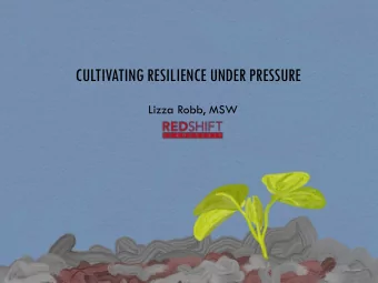 CULTIVATING RESILIENCE UNDER PRESSURE  Lizza Robb, MSW  POP MODEL FOR PURPOSEFUL ACTION P urpose: