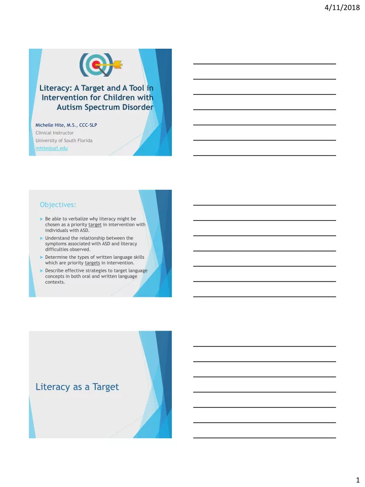 literacy as a target