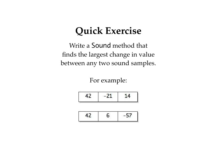 quick exercise