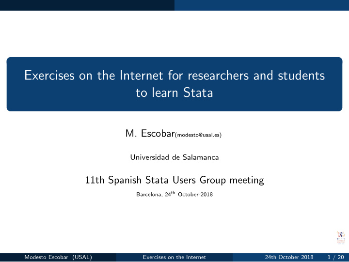 exercises on the internet for researchers and students to