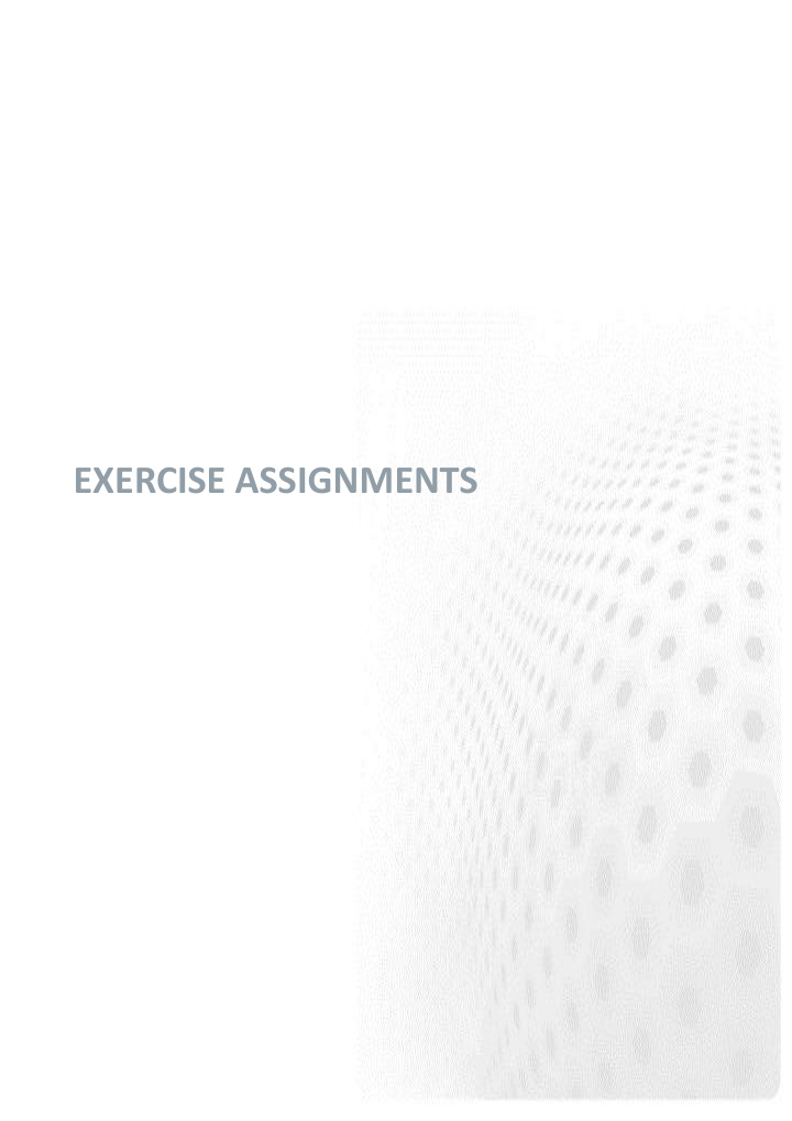 exercise assignments practicalities